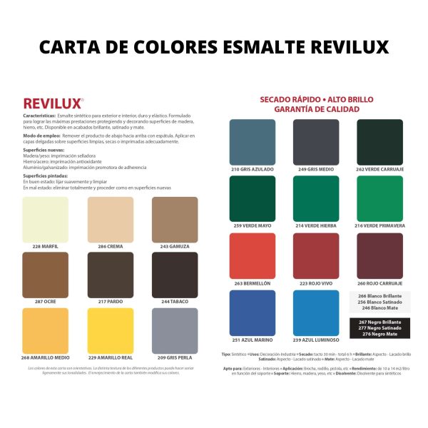 Carta de color esmalte Revilux